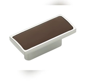 Tirador Rectangular de Aleación de Zinc para Muebles con Base Cromada e Incrustaciones Marrones, Herraje Duradero y Ecológico para Cajones de Cocina, Venta al por Mayor - Product Image 3