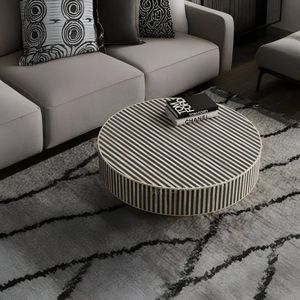 Mesa de Centro Exclusiva con Incrustaciones de Hueso, Mueble Artesanal de Mosaico, Diseño de Lujo Hecho a Mano, Elegante Adorno para el Interior de la Sala de Estar - Product Image 3