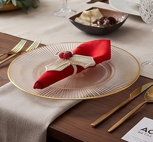 Anillo para servilletas de tela clásico de lujo con forma de hoja y acento de bayas, decoración de mesa, soporte duradero para servilletas para cenas festivas - Product Image 5