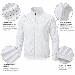 Ultra <b>Light</b> Running <b>Jacket</b> Breathable Windproof Rain Resistant Sports <b>Jacket</b> For <b>Men</b> Women Outdoor Training - Product Image 6