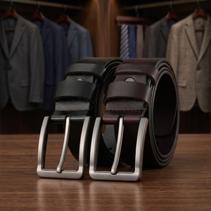 Ceintures en cuir véritable pour hommes, vente en gros d'usine, ceinture de direction, ceinture décontractée personnalisée avec boucle ardillon pour hommes - Product Image 3
