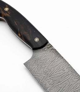 Couteau de cuisine professionnel en acier Damas fait main de qualité supérieure, manche en bois foncé personnalisé, outil culinaire polyvalent - Product Image 5