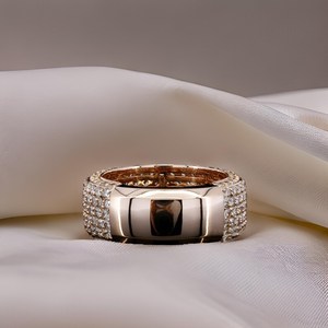 Eternity Band Round Cut Moissanite Hip Hop Wedding Band <b>Ring</b> for <b>Men</b> 925 Sterling <b>Silver</b> Wedding Gift for Boyfriends - Product Image 4