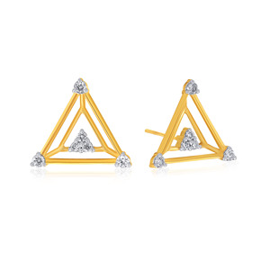 Pendientes de Diamantes con Corte de Corazón Doting Glamour, Oro Amarillo, para Mujer, Uso Diario Romántico, Color Blanco Natural G - Product Image 2