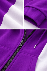 Conjunto Deportivo para Hombre, Chaqueta con Capucha y Pantalones Ajustados en Contraste Morado, Ropa Deportiva para Gimnasio - Product Image 6
