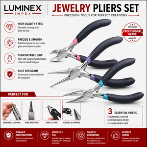 LUMINEX IMPEX <b>Long</b> <b>Nose</b> Stainless Steel Lightweight Jewelry Making Pliers for Bracelet Making DIY Polishing with Smooth Work - Product Image 3