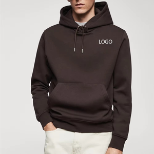 Sudadera con capucha premium color chocolate oscuro para hombre, suave, transpirable, mezcla de algodón, estilo casual, ropa de calle, sudadera de invierno. - Product Image 1