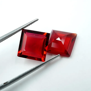 HAYAAT GEMS - Gemas de Esmeralda Roja Pinkesh Cultivadas en Laboratorio, Cuadradas y Facetadas, Par de 11x11 mm, 2 Piezas para la Elaboración de Joyas - Product Image 5