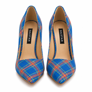 Escarpins à talons aiguilles à carreaux pour femmes, bout pointu, motif tartan, personnalisables, fabrication écossaise de haute qualité pour mariages et soirées - Product Image 2