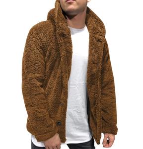 Chaqueta de lana con capucha para hombre, color verde oliva, gruesa, con botones, para invierno - Product Image 3