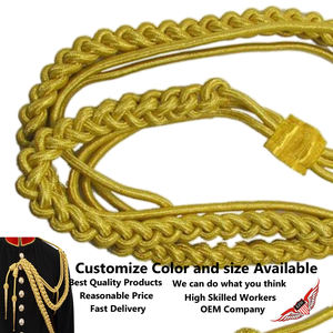 Aiguillette de Hombro Dorada de Mylar Azul Marino - Product Image 4