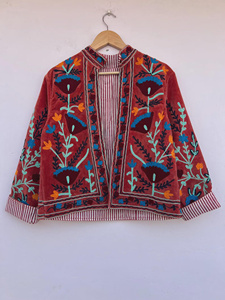 Ethnic Handmade Suzani Velvet Winter <b>Jacket</b> Women Floral Embroidered Boho Statement Coat <b>Jacket</b> Gift for Her - Product Image 1