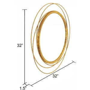 Modern Geometric Ring Wall <b>Mirror</b> – <b>Gold</b> Decorative Round <b>Mirror</b> for Living Room, Bedroom & Home Decor - Product Image 3