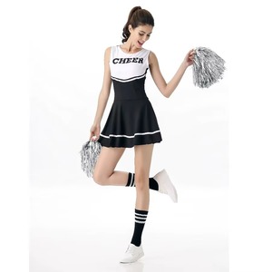 Uniformes de cheerleading personnalisés en polyester de haute qualité, imprimés, avec strass, tissu de 320g, transfert thermique - Product Image 4