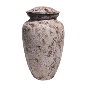 Urna Funeraria Decorativa de Aluminio con Acabado de Mármol Estilo Americano Radiance para Cenizas de Adultos, Almacenamiento para Restos Humanos - Product Image 1