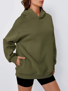 Sweat-shirts d'hiver pour femmes de haute qualité, vente en gros, broderie personnalisée sur le devant, impression, sweat-shirt respirant en polyester/coton écologique - Product Image 4