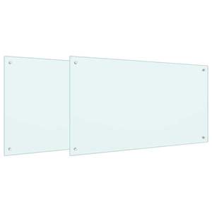 2 pezzi di rivestimento per cucina da 39,37 x 23,62 pollici in vetro temperato bianco che migliorano lo stile e la durabilità della cucina - Product Image 2