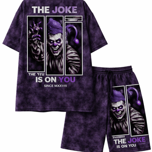 Ensemble T-shirt et short surdimensionné respirant OEM en molleton épais, imprimé par transfert thermique, délavé à l'acide, effet soleil, style streetwear - Product Image 3