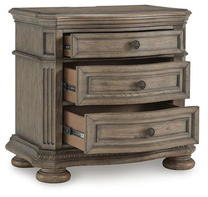 This is the Ashley Furniture Ardenfield 3 Drawer Nightstand featuring a light brown glazed antique look finish for bedroom use - Product Image 6