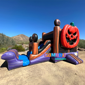 Maison gonflable de rebond de thème de citrouille d'halloween de prix usine avec le château plein d'entrain de glissière avec la glissière gonflable pour des <span class=keywords><strong>vacances</strong></span> - Product Image 4