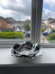 Black & White Marble Resin Bowl with <b>Crystal</b> Center Handmade Decorative Serving Dish Modern Art Centerpiece Bowl - Product Image 6
