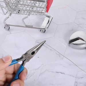 Stainless Steel Needle Nose Pliers 5 Inch Precision Long Nose Serrated Jaw Jewelry Making Tool <b>Wire</b> Bending <b>Craft</b> Electronics - Product Image 5