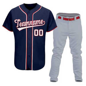 Custom Colors Men's <b>Baseball</b> Uniform Set 100% Polyester Breathable Anti-Bacterial Short Sleeve Zipper Closure Custom Team Name - Product Image 1
