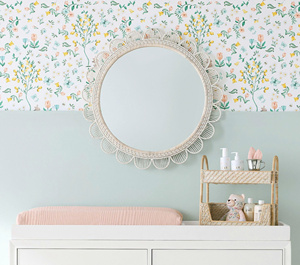 Adorable Handmade Kids Rattan Mirror for Boho Nursery <b>Decor</b> Natural <b>Wicker</b> <b>Wall</b> Mirror Baby Room Decoration and Stylish Home - Product Image 2