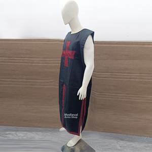 Túnica de Algodón Bordada a Mano con la Cruz Templaria Medieval, Disfraz de Cruzado Renacentista, Ropa para Recreación Histórica - Product Image 4