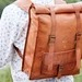 Genuine <b>Leather</b> Roll Top <b>Backpack</b> Vintage Style Durable Softback with Buckle Closure Unisex <b>Laptop</b> Compartment 20-39Litre Should - Product Image 5