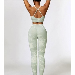 Nouvelle Collection : Ensembles de Yoga pour Femmes, Couleur Unie, Tenue de Sport en Spandex/Nylon, Anti-Plis, Respirant, Service OEM, Nouveauté 2 Pièces - Product Image 3