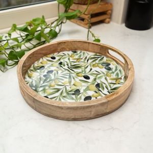 Modern Style Design Mango Wood Enamel Print Tray Decorative Trays Wood serving Tray Enamel Printing Tray at very <b>low</b> Price - Product Image 3