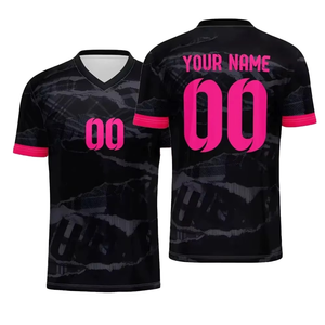 Uniforme de Fútbol 100% Poliéster, Camiseta de Fútbol de Manga Corta, Transpirable, de Secado Rápido, de Alta Calidad, Personalizable con Nombres y Números de Equipo - Product Image 4