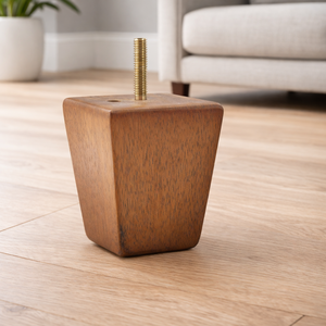 Pied de canapé conique en bois massif avec goujon de fixation – Pieds de meubles de qualité supérieure pour remplacement sur canapé, divan ou lit de salon et appartement - Product Image 1