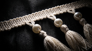 Bohemian Cotton <b>Tassel</b> Fringe Trim with Pearl Beads for Curtains Home Decor and Furnishing - Product Image 6