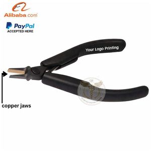 Pince à bec plat QORVEX INSTRUMENTS de haute qualité en acier inoxydable avec mâchoires en cuivre et poignées doublées de cuivre pour la fabrication de bijoux, légère, 1 pièce - Product Image 3