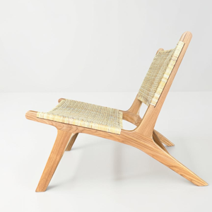 Teak Wood Living Room <b>Sofas</b> Lounge Chair Handwoven Natural Rattan <b>Cane</b> Accent Lazy Chairs Single <b>Sofa</b> Couch Wholesale Supplier - Product Image 3