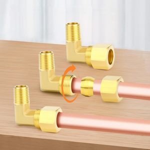 Codo de latón mecanizado por CNC personalizado, accesorios para tubos de 1/4'', 3/8'', 1/2'', 6mm, 8mm, 10mm, 12mm, hidráulico, doble férula, liso - Product Image 6
