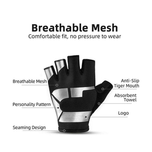 Custom Logo Cycling Gloves Breathable Stretch Fabric Anti <b>Vibration</b> Bike Racing Cycling Gloves Unisex Outdoor Activities - Product Image 3