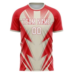 Red <b>and</b> <b>White</b> <b>Striped</b> Soccer Jersey <b>Blue</b> Yellow Football Uniform Custom Club Colors Team Kit OEM ODM Sportswear Manufacturer - Product Image 2