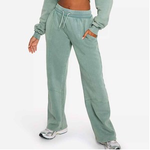 Ensemble de survêtement décontracté 2 pièces pour femme, vert menthe, avec sweat-shirt court à capuche et pantalon long en molleton à manches longues - Product Image 3