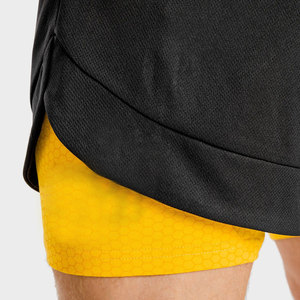 Short de course pour homme 2-en-1 avec poche téléphone, séchage rapide, respirant, doublure de compression, écologique, longueur genou, idéal pour la gym et l'entraînement - Product Image 4
