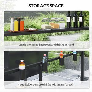 8 x 5ft hardtop Pergola หลังคาโลหะคู่2ด้านชั้นวางถ้วย4สำหรับสนามหลังบ้านสนามหญ้าดาดฟ้าศาลาศาลาสำหรับกลางแจ้ง - Product Image 5