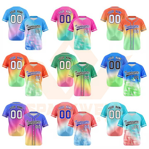 Camiseta de Béisbol Personalizada SPARKWELL con Degradado, Unisex, Manga Corta, Sublimada, Transpirable, de Poliéster, Nombre del Equipo 00 - Product Image 5