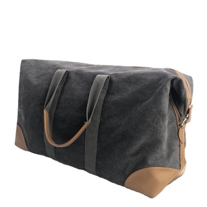 Sac de voyage en toile avec accents en cuir pour le camping et les activités de plein air, sac de rangement toutes saisons pour hommes et femmes - Product Image 3
