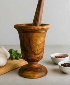 Ensemble mortier et pilon en bois, fabriqué à la main pour broyer les herbes et les épices, outil manuel durable - Product Image 6