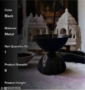 Porta Incienso Metálico Artesanal Decorativo con Recolector de Ceniza y Portavelas, Quemador Aromático Premium para el Hogar - Product Image 5