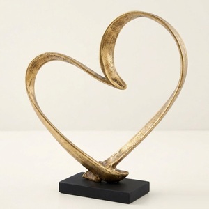 Abstract <b>Gold</b> Metal Intertwined Ring Sculpture For Home Decor Luxury Infinity Loop Knot <b>Ornament</b> On Black Base Wholesale Desktop - Product Image 5