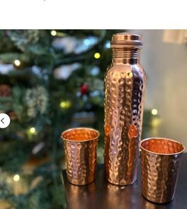 <b>Copper</b> water <b>bottle</b> for mindful <b>drinking</b> reusable eco metal drinkware encouraging slow hydration and healthy habits - Product Image 6