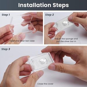 <b>Clear</b> Acrylic Jewelry Organizer 1oz Fit Silver Bar Storage <b>Container</b> with Silver Bar Case Holder - Product Image 5